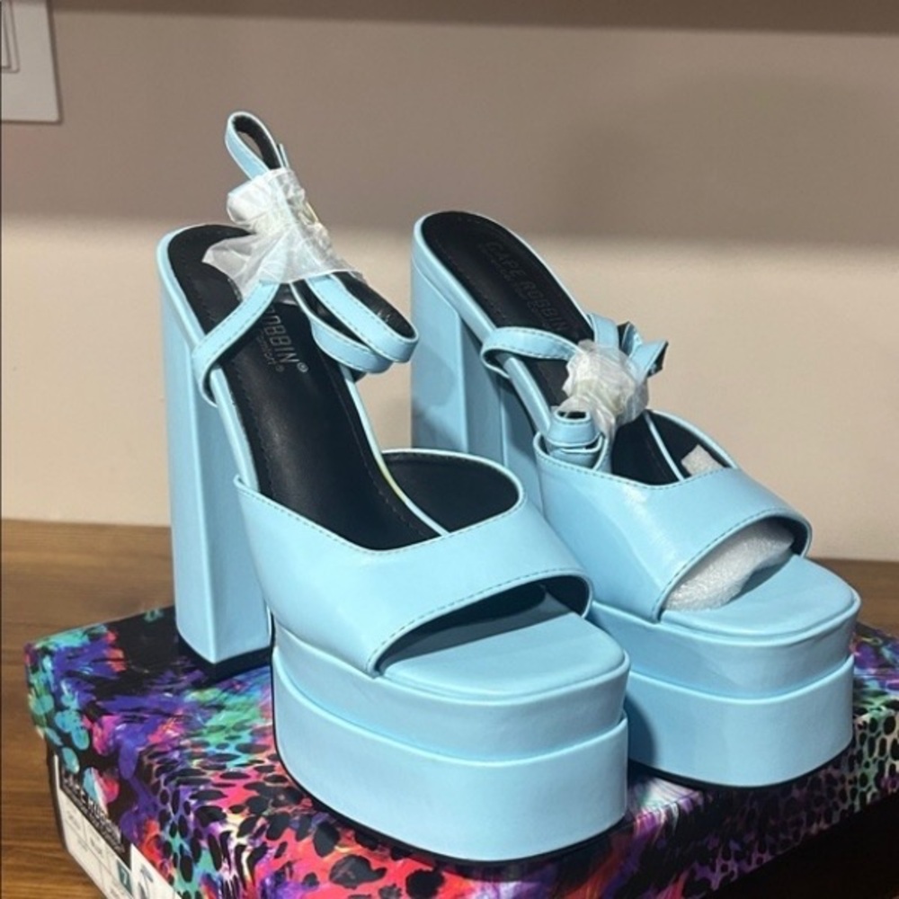 Stylish Blue Platform Heels